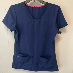 Heart Soul Womens Scrub Set size small navy blue pants top
